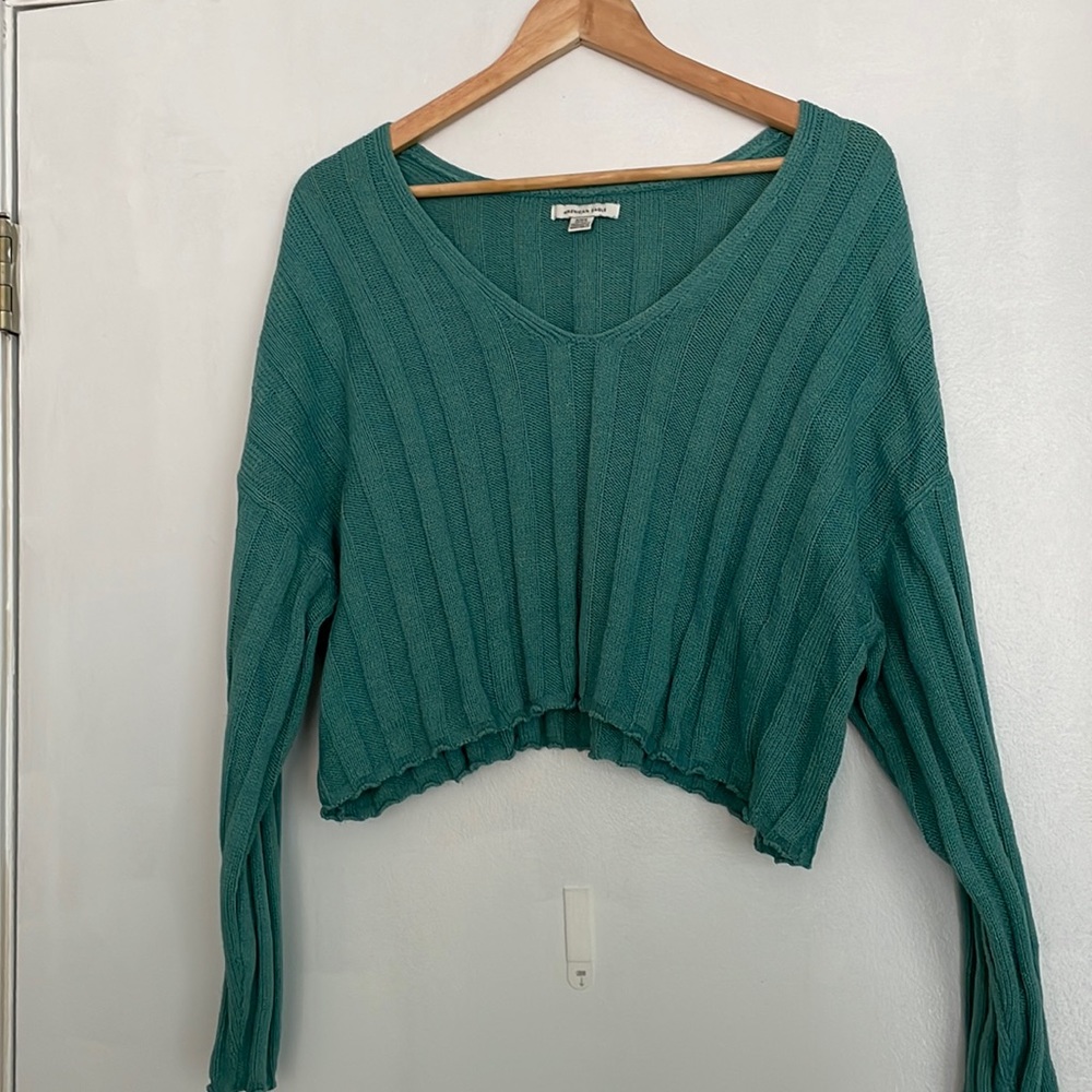 Teal Cropped Sweater
